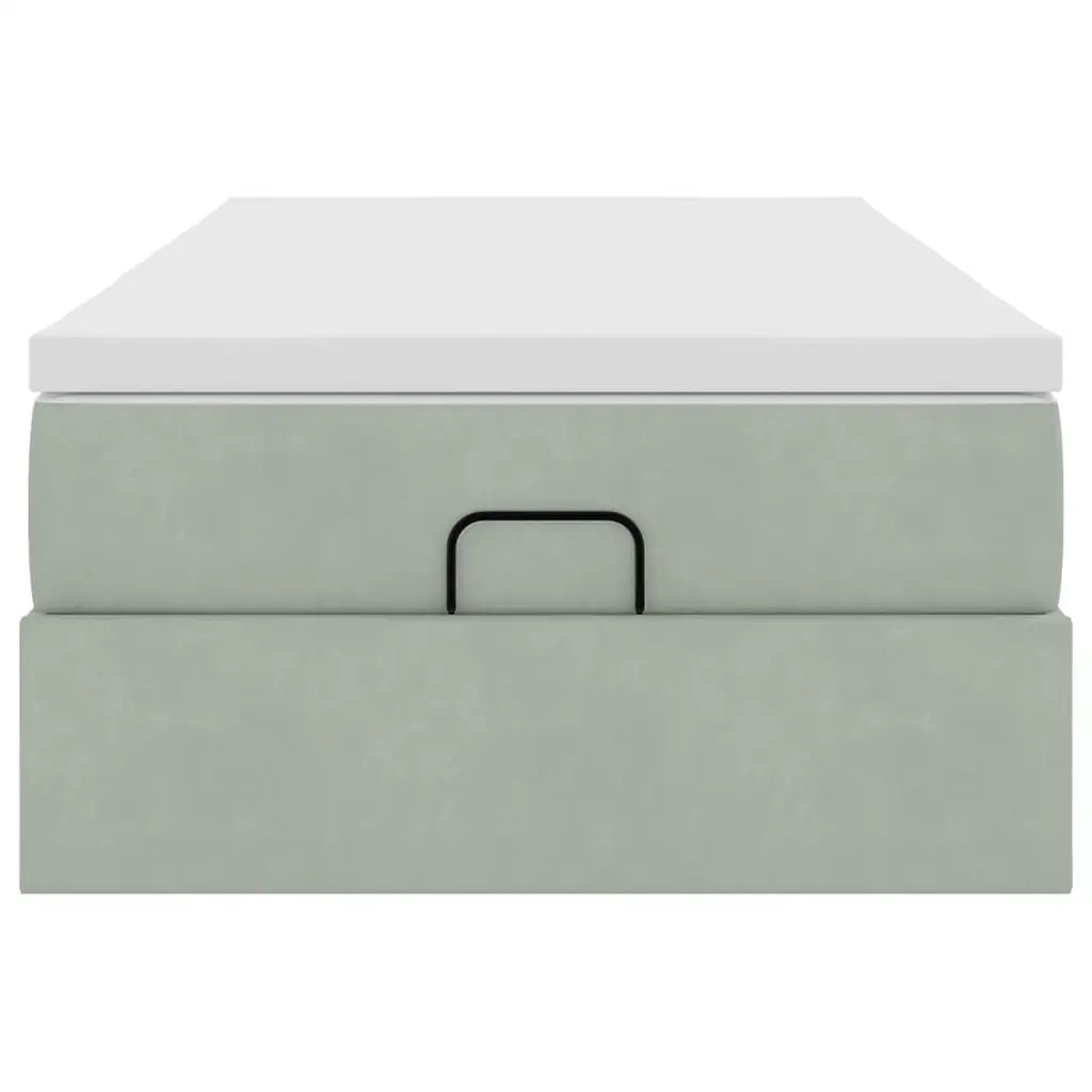 Struttura Letto Pouf con Materasso 90x200 cm in Velluto 3311159