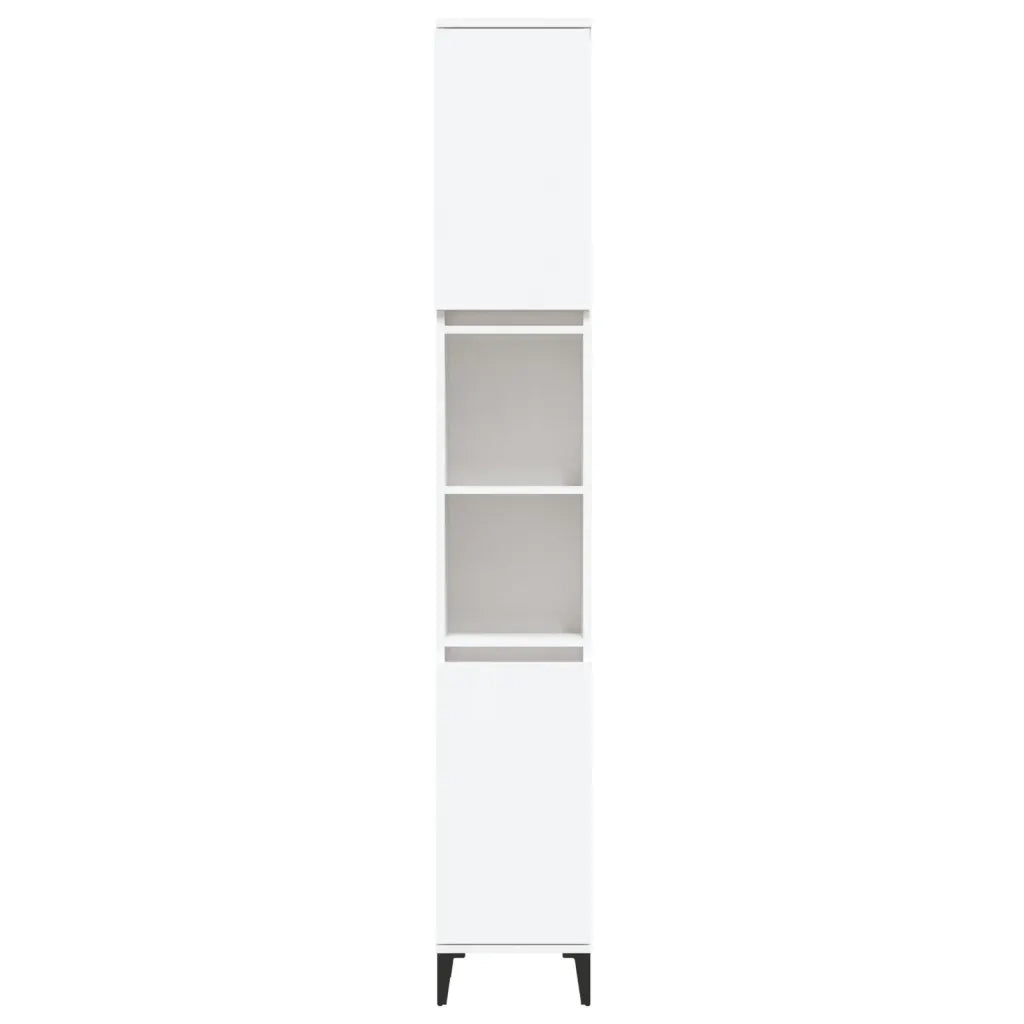 Armadietto da Bagno Bianco 30x30x190 cm in Legno Multistrato 819796