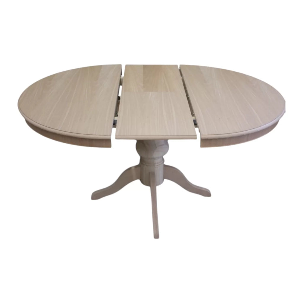 Tavolo rotondo allungabile legno grezzo diametro 100x100h.80 - Mobili 2G