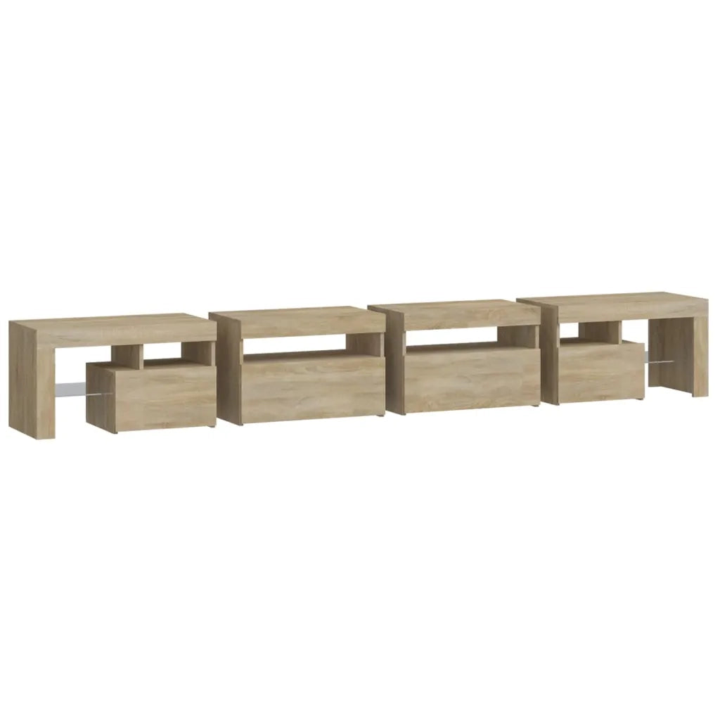 Mobile Porta TV con Luci LED Rovere Sonoma 260x36,5x40 cm 3152820