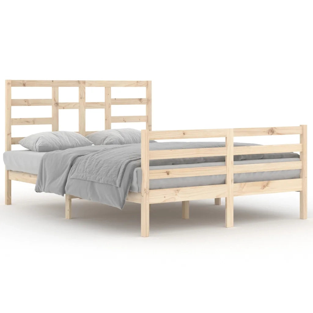 Giroletto senza Materasso-Struttura Letto Ambrato in Legno Massello 140x200 cm 611578
