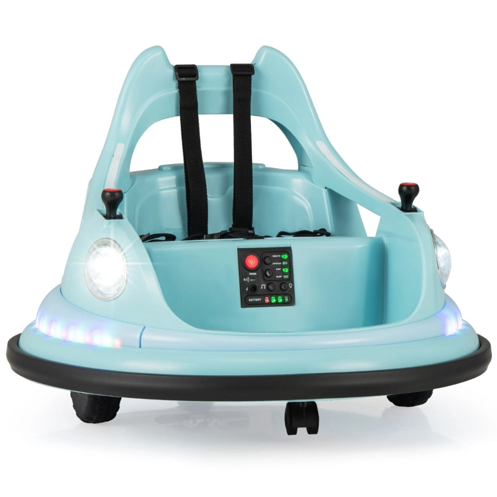 Autoscontro cavalcabile per bambini 12v con telecomando e joystick, Autoscontro cavalcabile 360¡ã connessione wireless Blu