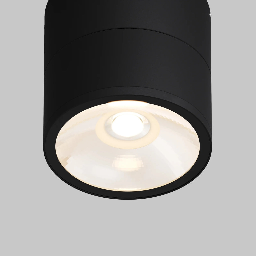Lampada A Soffitto Esterno Moderna Spin Metallo Nero Led Integrato 5W Ip54