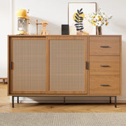 Credenza con 2 Ante Scorrevoli e 3 Cassetti ¨C MINIMAL ¨C 140x91x37 cm
