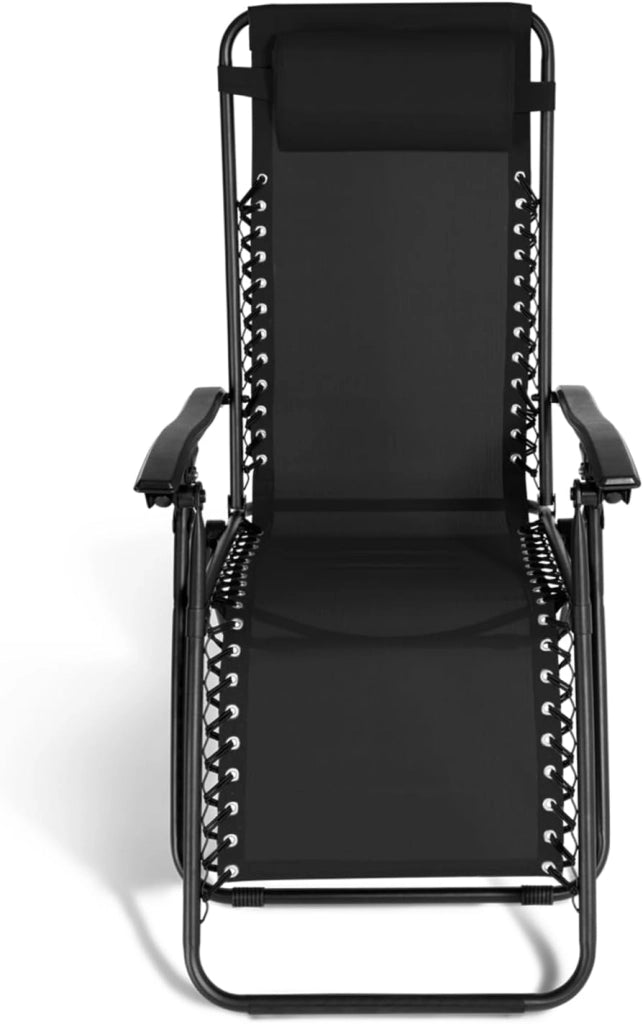Set di 2 sedie da Giardino reclinabili Relax, Alto Comfort, Nero