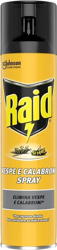RAID INSETTICIDA SPRAY ELIMINA VESPE E CALABRONI PER USO INTERNO AZIONE RAPIDA PER SPRUZZO DIRETTO 400 ML