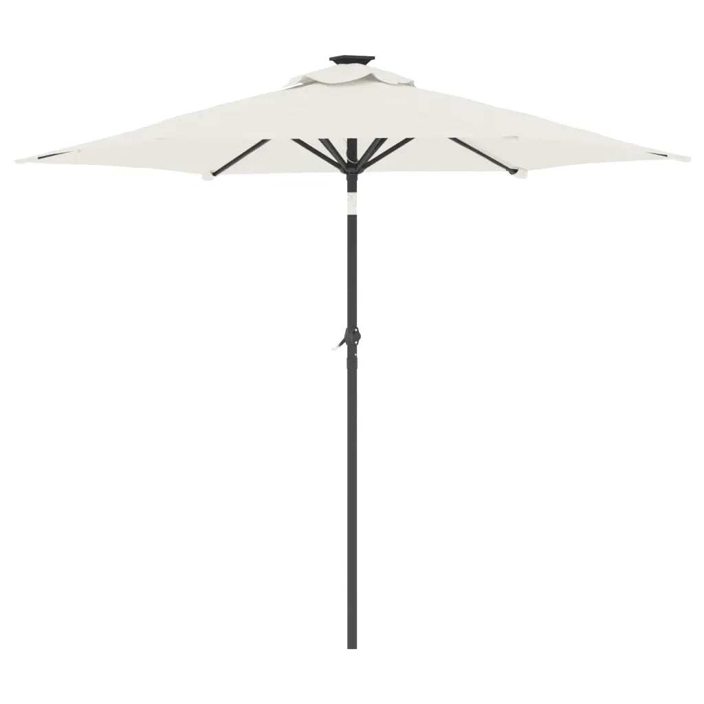 Ombrellone Giardino-Ombrello da Balcone con Palo in Acciaio Bianco 225x225x212 cm