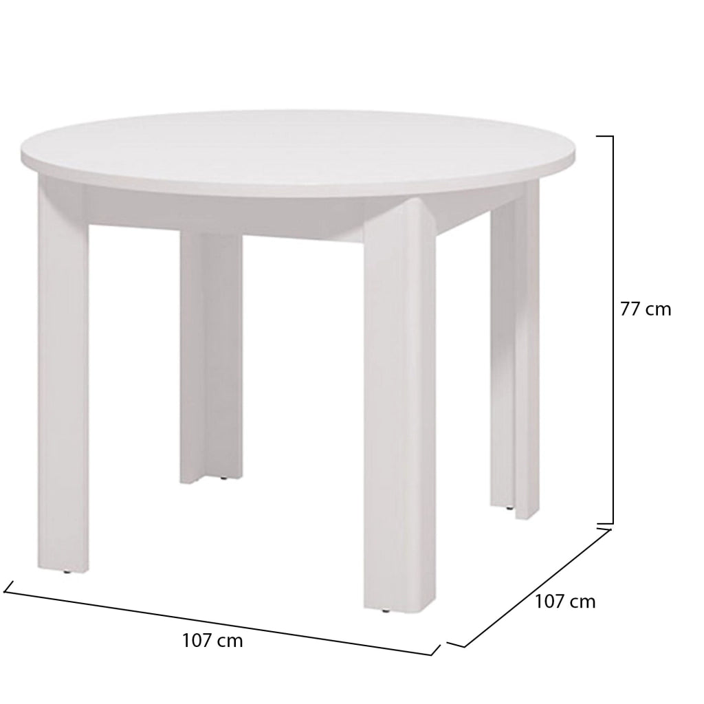 Gorlago, Tavolo Fisso 4 Posti, 106.5x106.5x76.5h cm Bianco