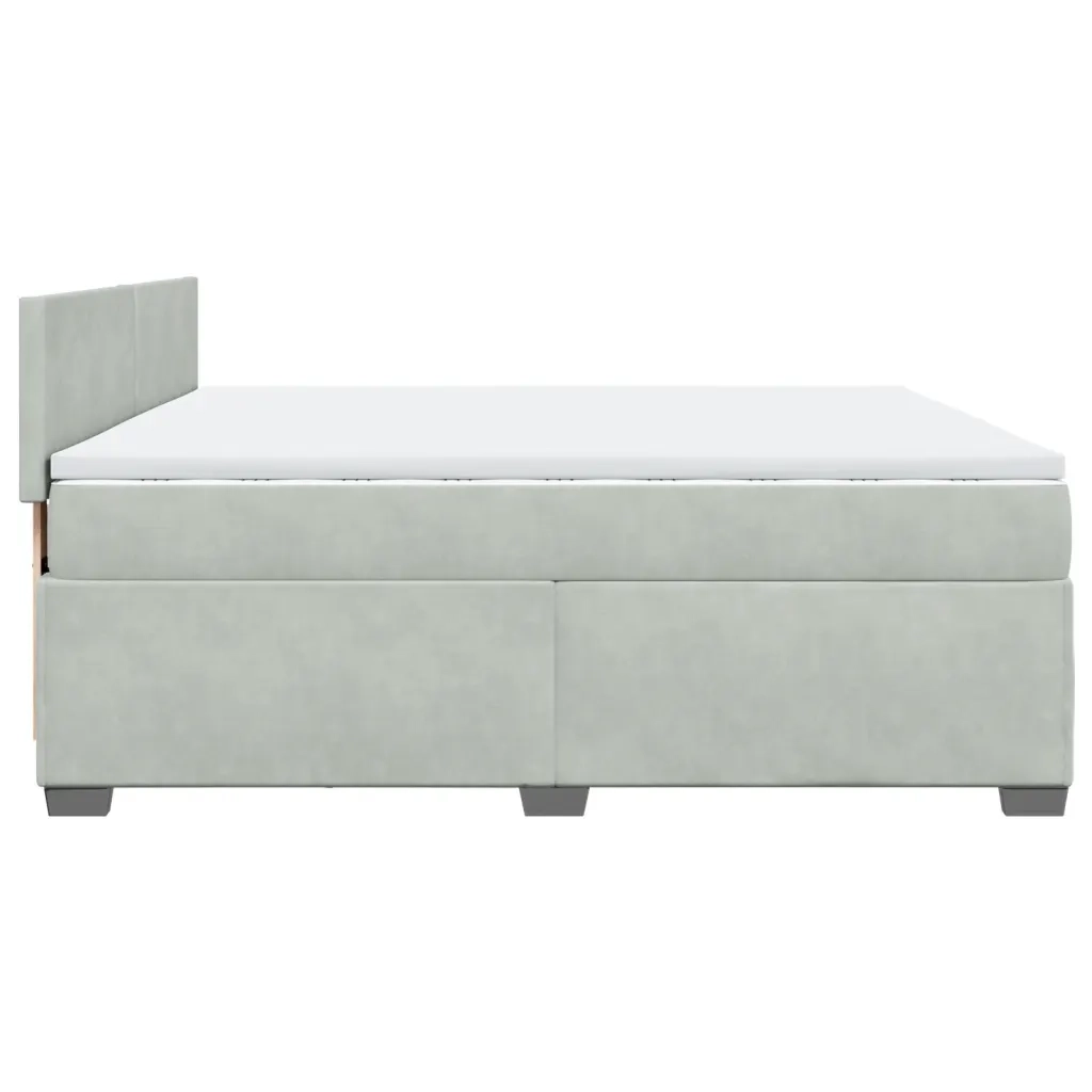 Giroletto a Molle con Materasso Grigio Chiaro 200x200cm Velluto 3288696