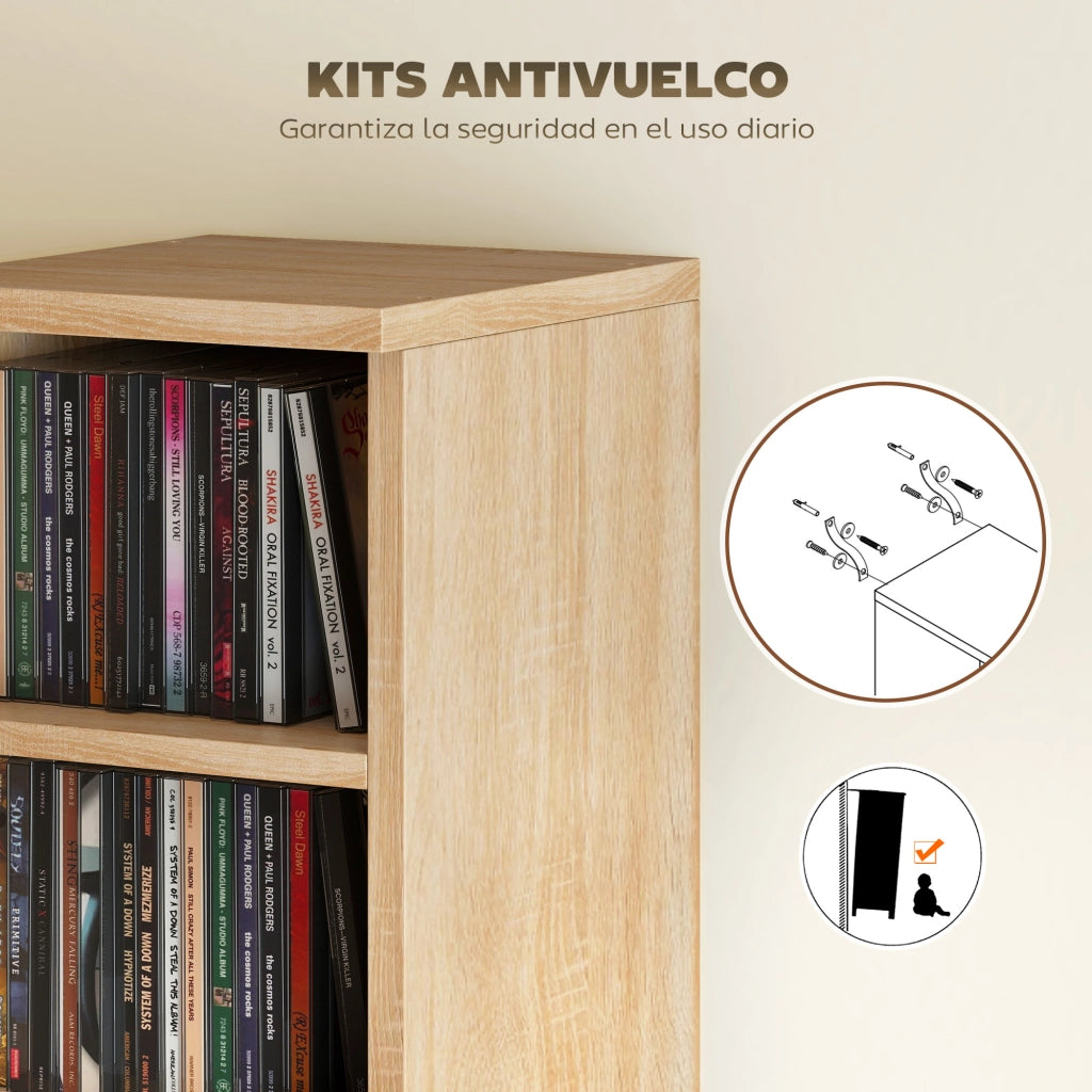 Libreria per CD e DVD 12 Ripiani Aggiustabili ¨C zephmum ¨C Robe 21x22,5x88,5 cm