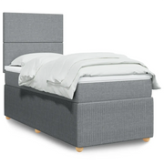 Giroletto a Molle con Materasso Grigio Chiaro 90x190 cm Tessuto