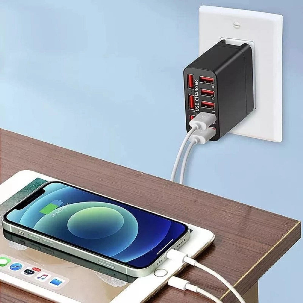 Trade Shop - Caricabatterie Adattatore Alimentazione Da Rete Con 8 Porte Usb Qc Qualcomm 3.0 X82 -
