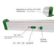 Lampada Plafoniera Led Germicida UV-A Sterilizzazione Disinfezione Antibatterica 4W Ricaricabile Con Gancio Ultravioletta Niente Danni Umani
