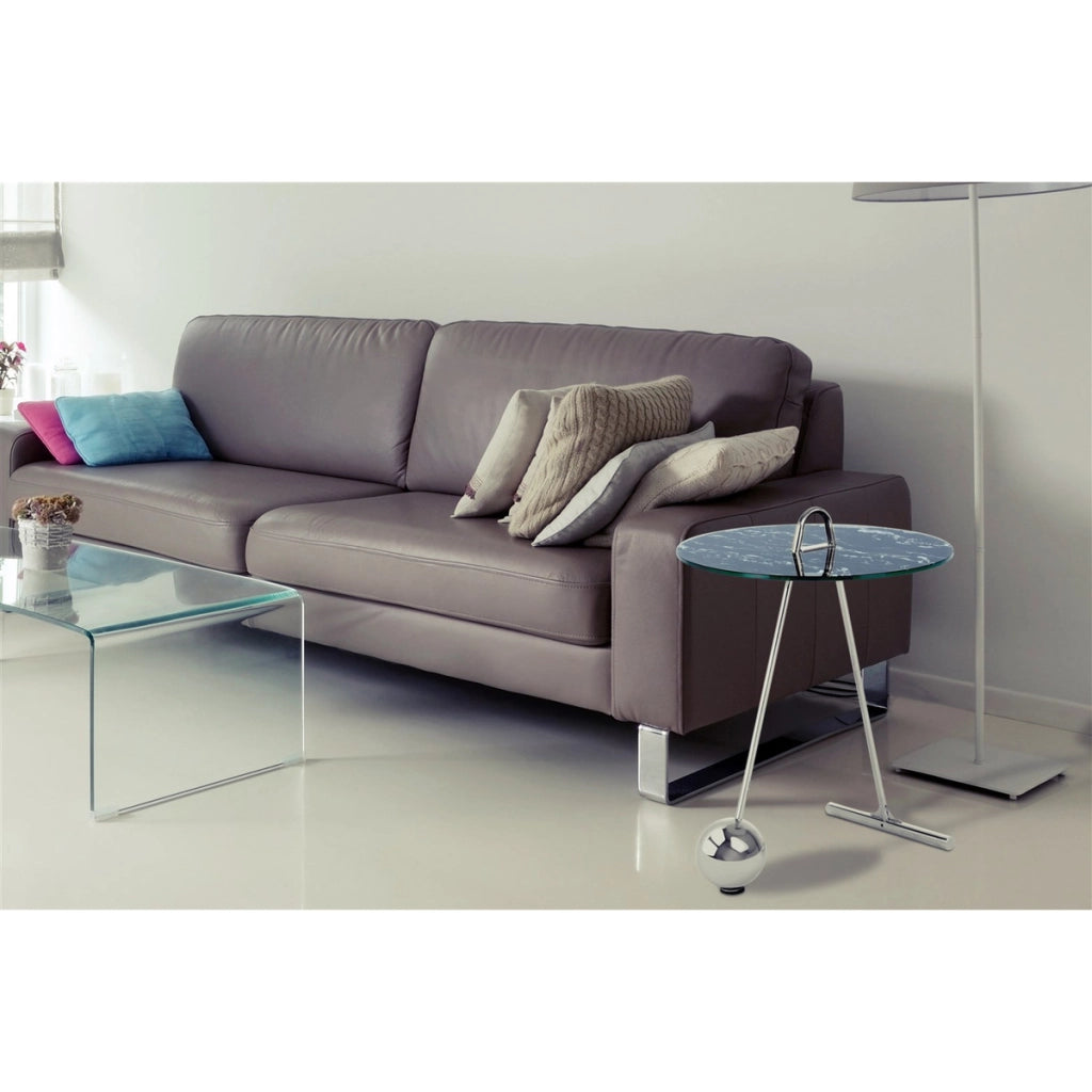 Tavolino di design Pendulum in vetro effetto marmo
