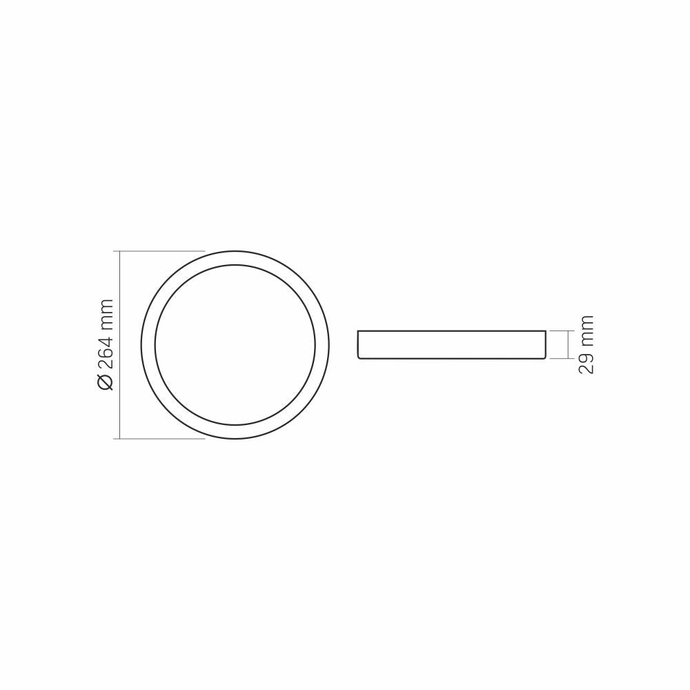 Plafoniera LED Videx nera 20W 2500lm CCT 26,4cm tonda