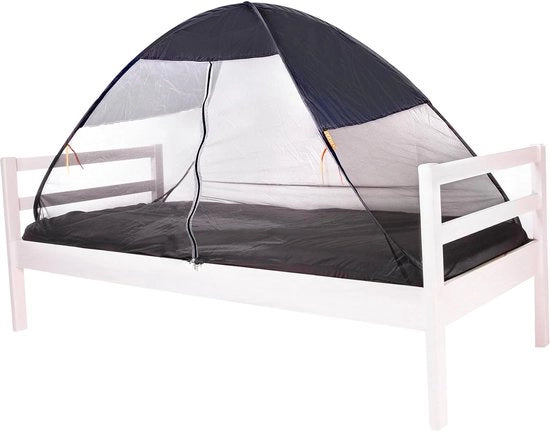 Tenda da letto pieghevole per due persone con protezione dagli insetti, dimensioni 200 x 90 x 110 cm, con borsa da trasporto in grigio