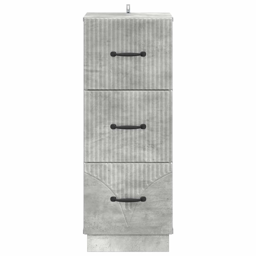 Mobile con Cassetti Grigio Cemento 33 x 34,5 x 87 cm