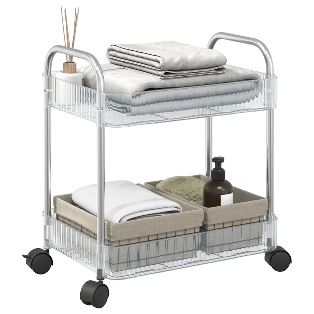 Carrello Portaoggetti a 2 Livelli 37x28x43,5 cm in Acrilico 4012375