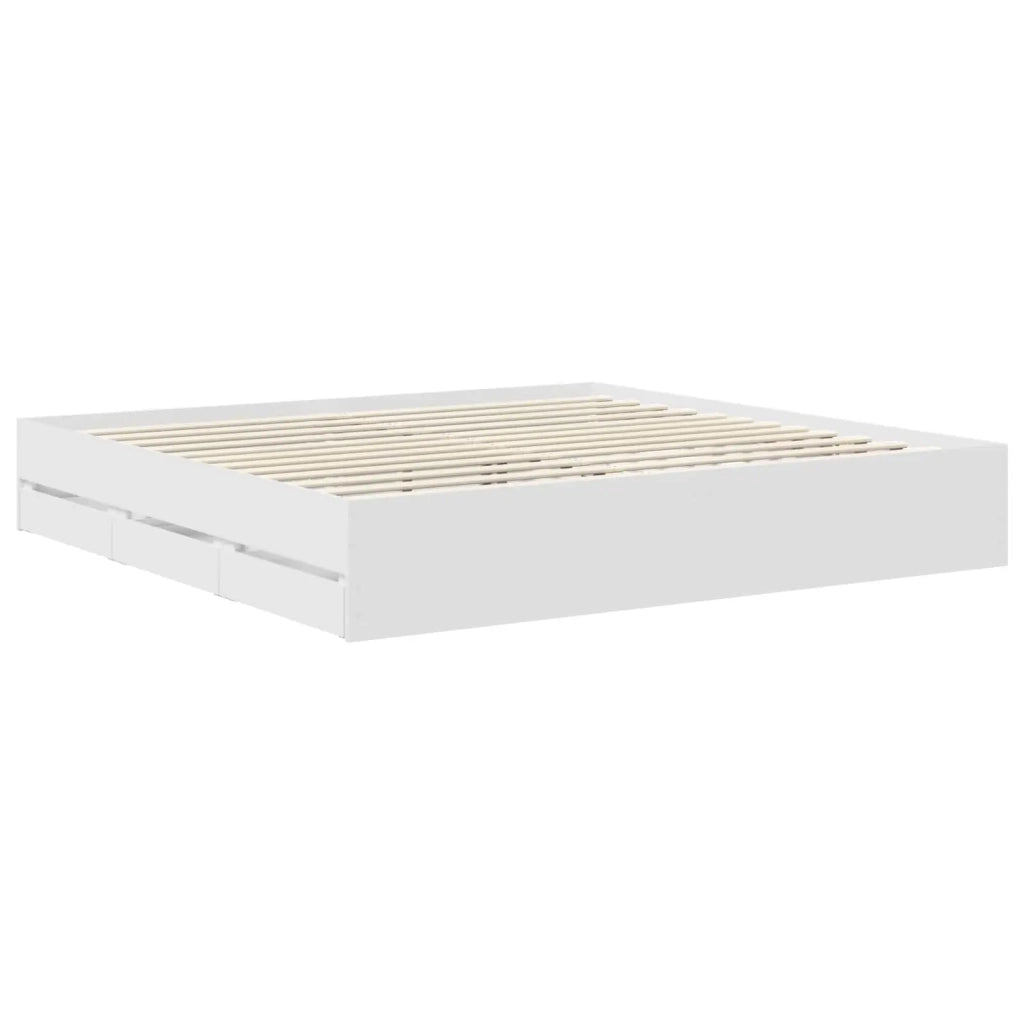 Struttura del letto Bianco 200 x 200 cm Legno Ingegnerizzato