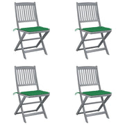 Sedie da Giardino Pieghevoli 4pz con Cuscini in Massello Acacia cod mxl 8161