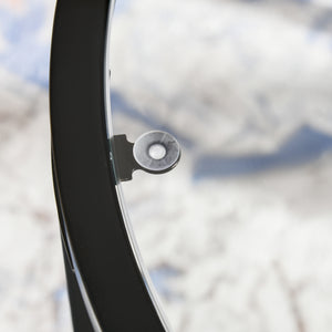 Set 2 Tavolini Sovrapponibili Ø70x47,5 cm e Ø54 x 42,5 cm in Vetro e Acciaio Nero