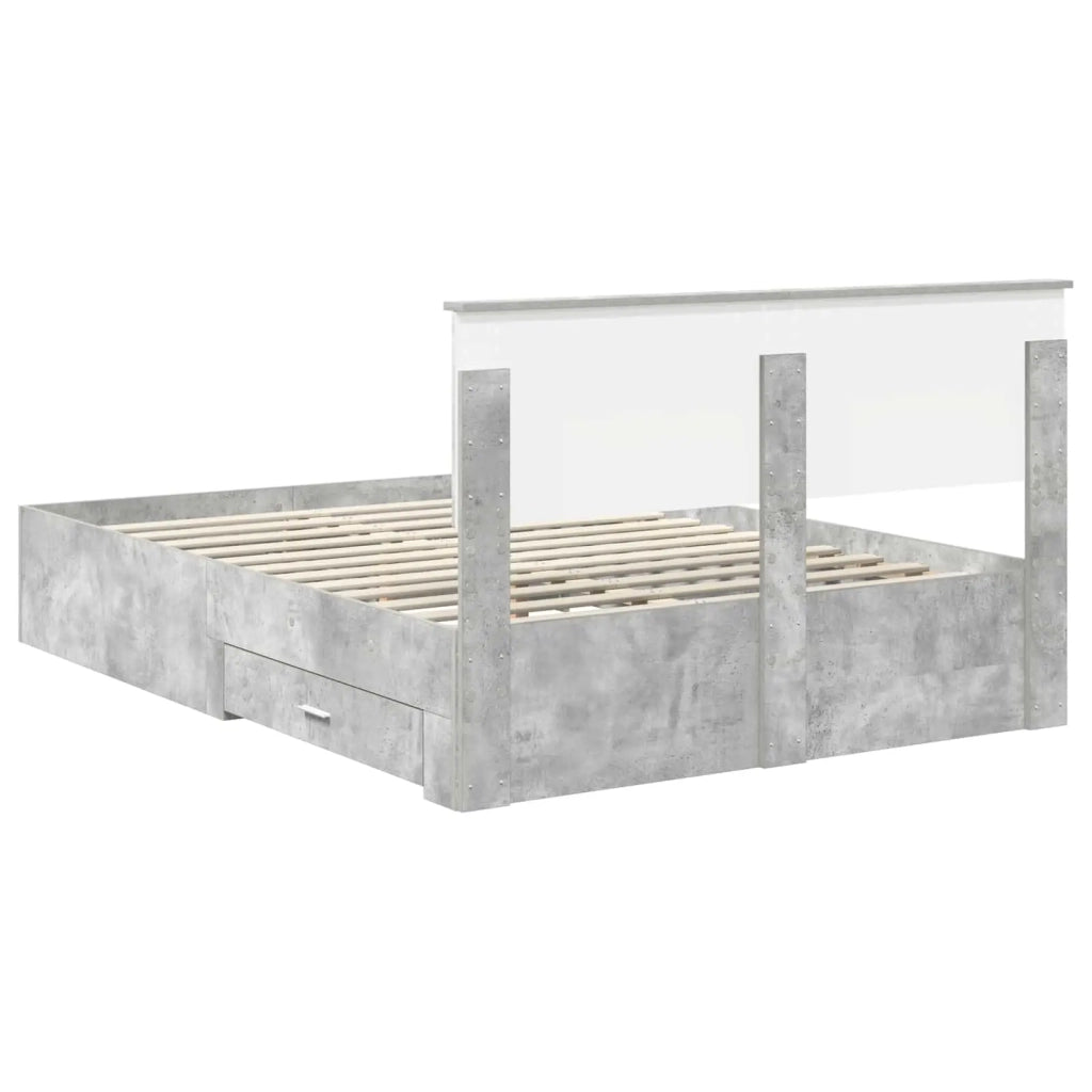 Struttura del letto con testiera Grigio cemento 140 x 200 cm 3408266