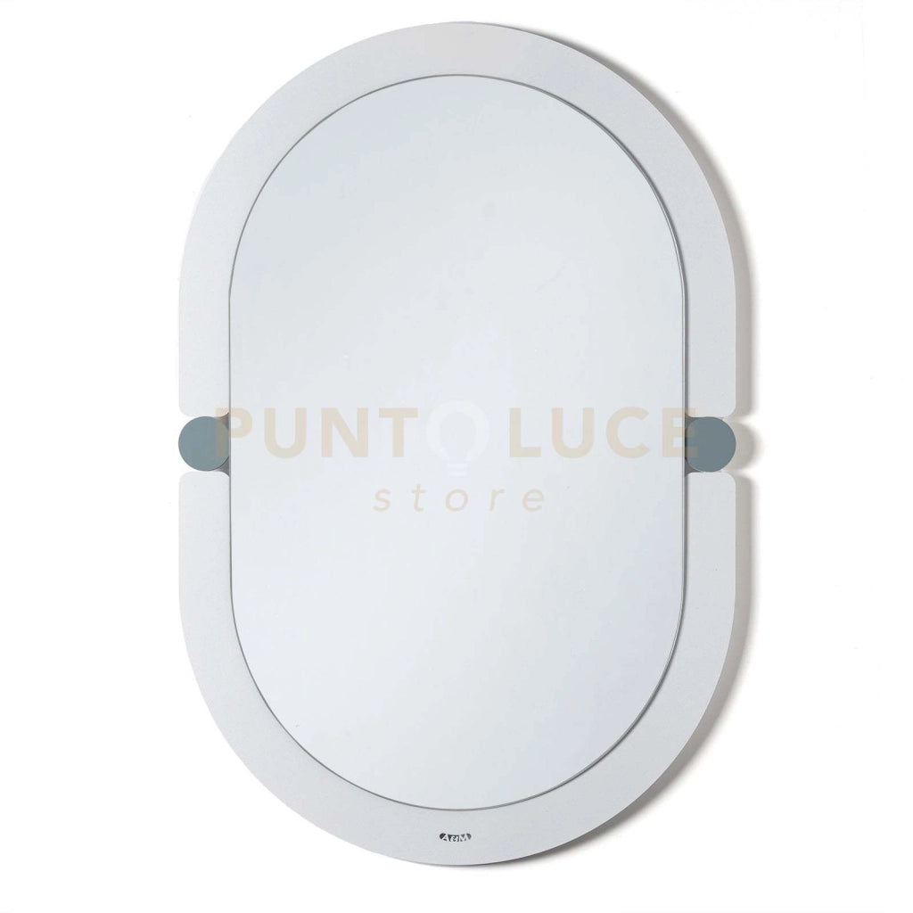 specchio moderno da parete alchimia ovale Bianco marmo/verde marino in Ferro, vetro per lo specchio 62x92h cm (50x80h cm specchio)