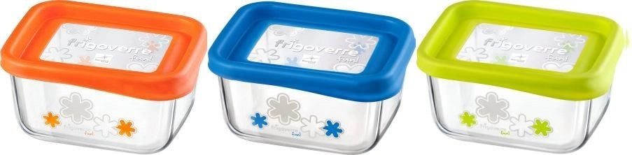 Contenitore ermetico frigo Frigoverre fun rettangolare 13 x 10 cm verde Bormioli