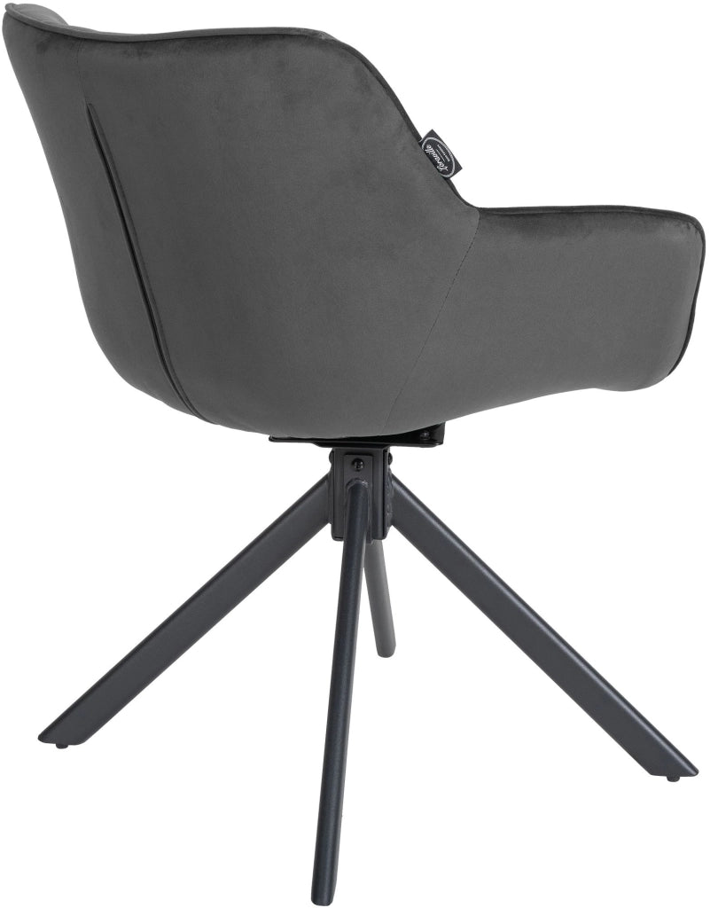 Sedia da pranzo Westport Velvet grigio scuro