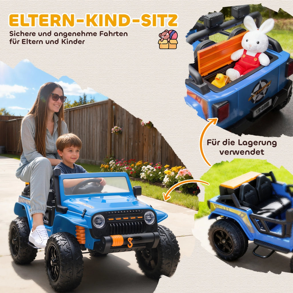 Macchina elettrica per bambini 12V ¨C zephmum ¨C Blu con telecomando e luci LED