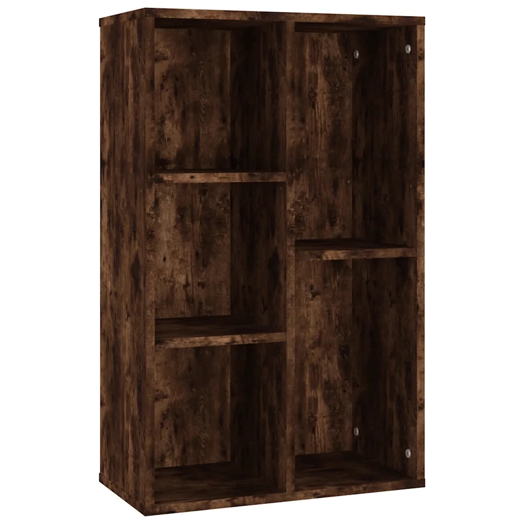 Libreria-Credenza-Armadietto Portaoggetti Rovere Fumo 50x25x80 cm in Legno Multistrato