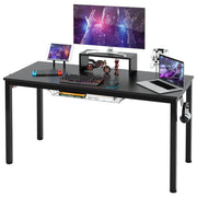 Scrivania da gioco con mensola per monitor portabicchieri gancio per cuffie cestino portaoggetti, Tavolo largo-Scrivanie