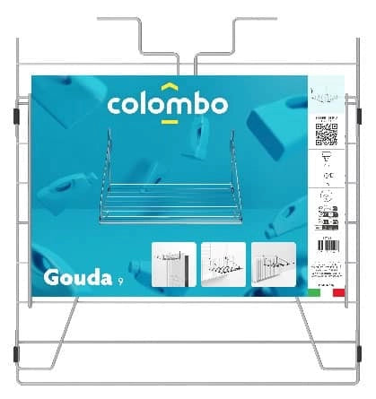 Stendino Stendibiancheria da appendere termosifone , balcone , porta , armadio mod.GOUDA 9 COLOMBO