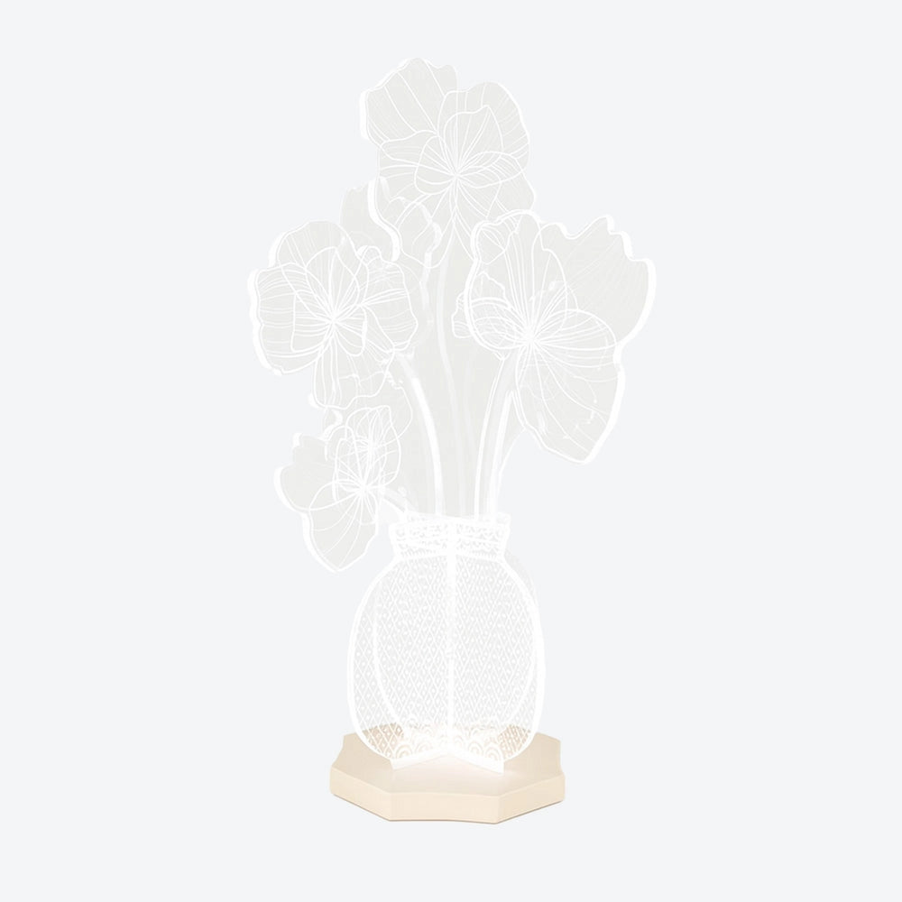 LAMPADA DA TAVOLO MARGOT ROSA IN CRISTALLO ACRILICO DECORATO LED 4200°K / 24 Volt - 12 W/Mt