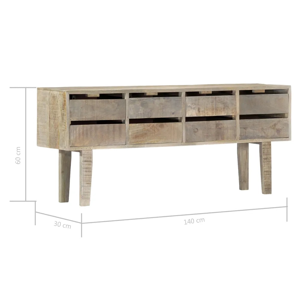 Credenza | Madia | Buffet da pranzo | Armadio da pranzo 140x30x60 cm in Legno Massello di Mango