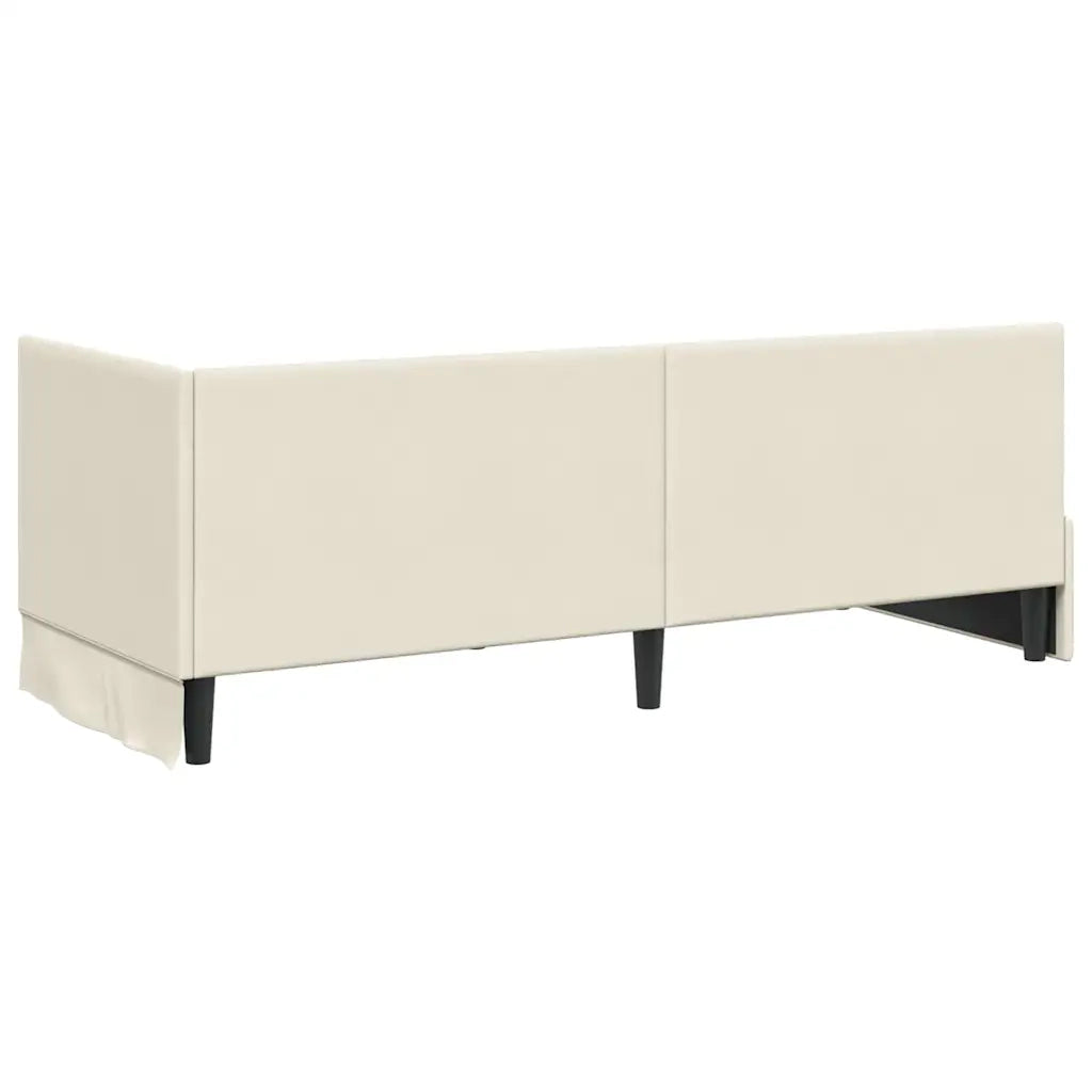 Struttura Letto Angolare con Materasso 2 pcs Crema Velluto