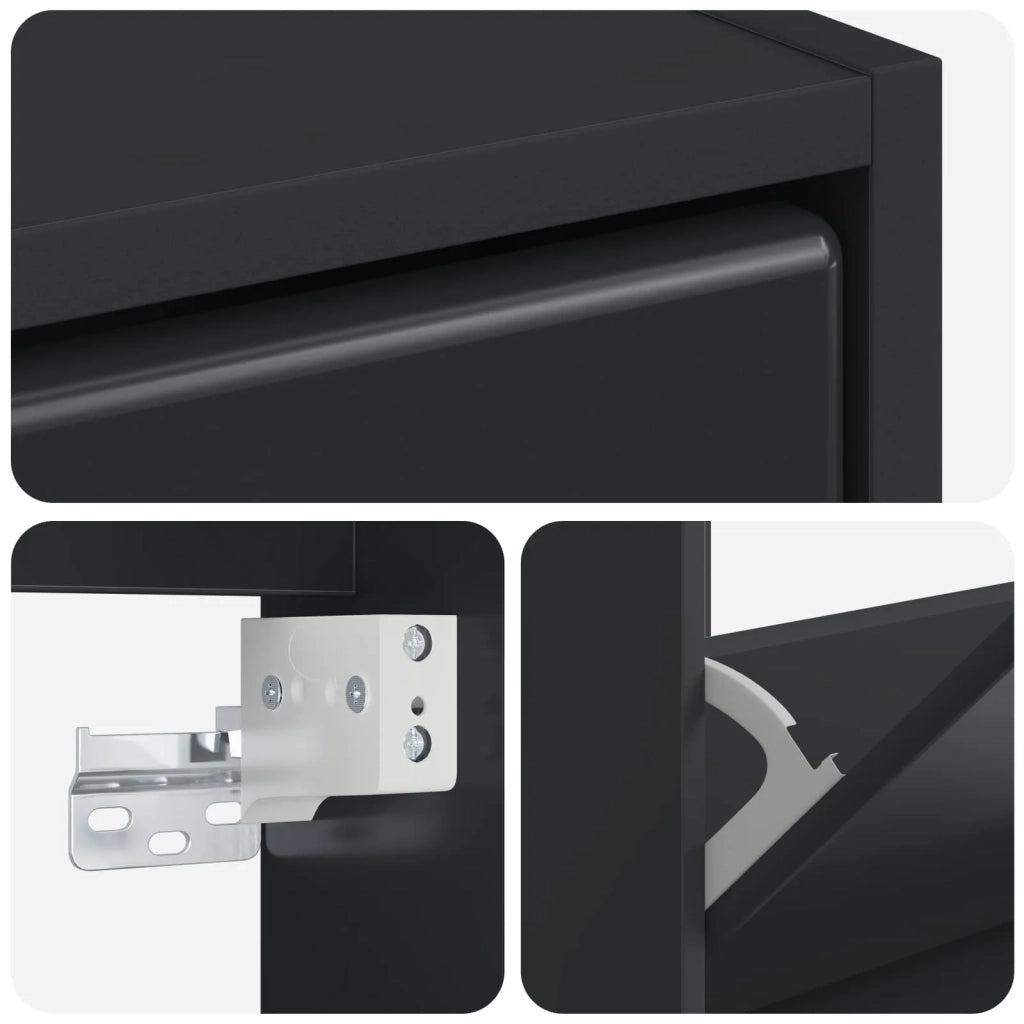 Mobiletto per Scarpe da Muro BREDA 71 x 17 x 86 cm Nero 897516