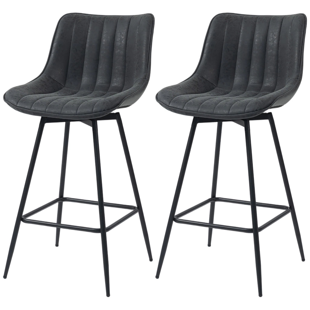 Set 2 Sgabelli Girevoli 68cm ¨C Xylo ¨C Con Schienale Nero per Cucina
