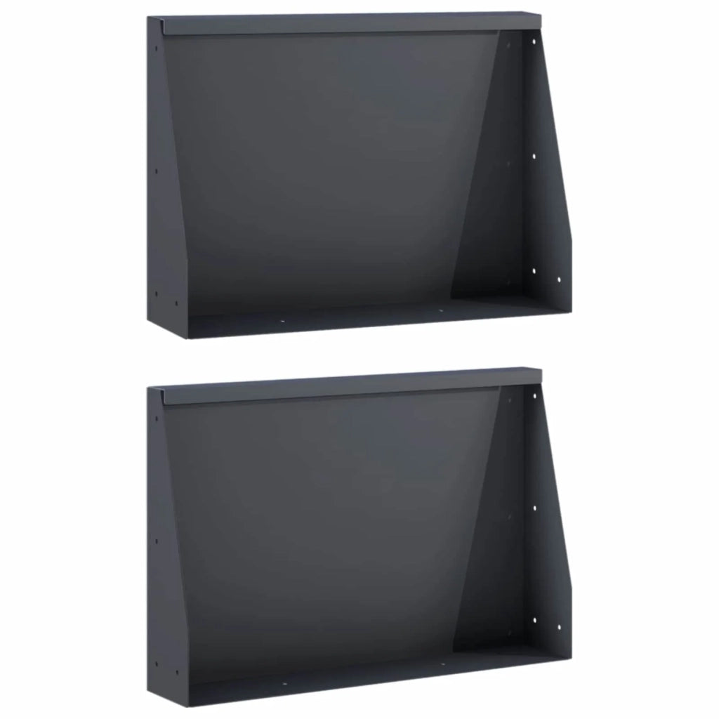 Muro di contenimento 2 pz 60 x 12 x 40 cm Acciaio Antracite 8015271