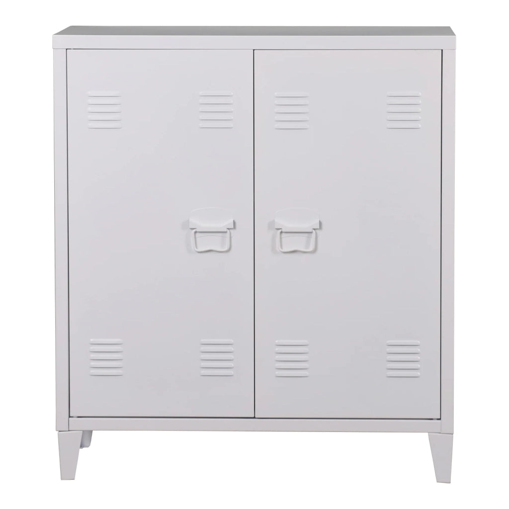 Armadio armadietto per ufficio mobiletto portaoggetti per ufficio officina camera da letto mobiletto per ufficio in metallo con 2 ante 90 x 80 x 33 cm bianco 03_0006336