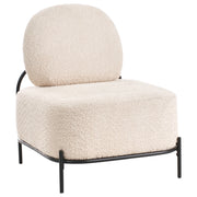 Poltrona imbottita con struttura in metallo Beige stile retrò