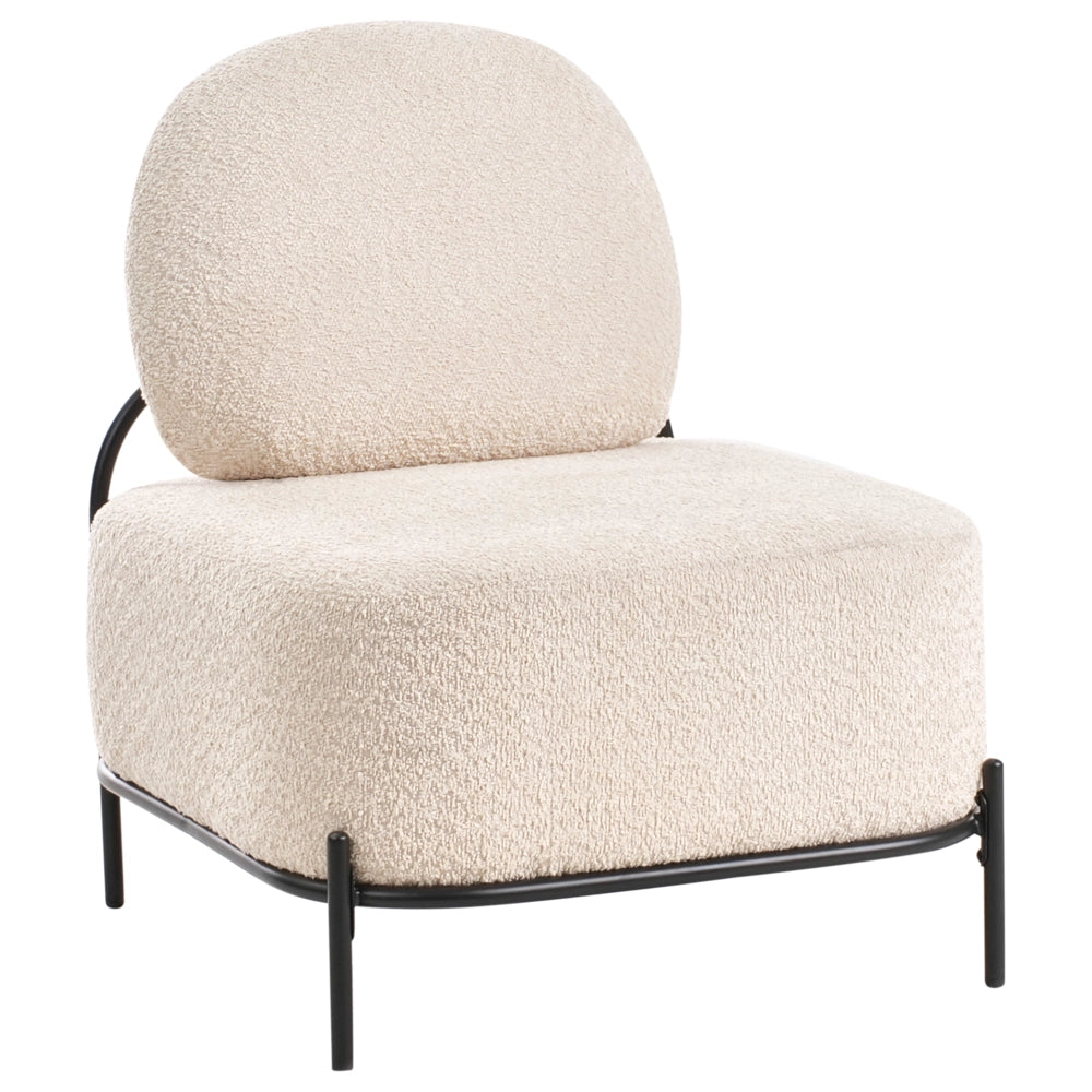 Poltrona imbottita con struttura in metallo Beige stile retrò