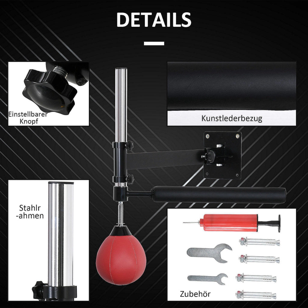 Parete attrezzata per allenamento a muro con sbarra regolabile ¨C zephmum ¨C Nero/Rosso