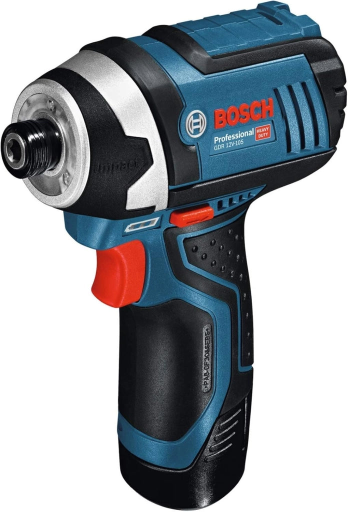 Bosch Professional 0 601 9A6 977 Avvitatore a Massa Battente a Batteria GDR 12V-105, 12 V, 2 x Batteria da 2.0 Ah, in L-Boxx, 250 volts