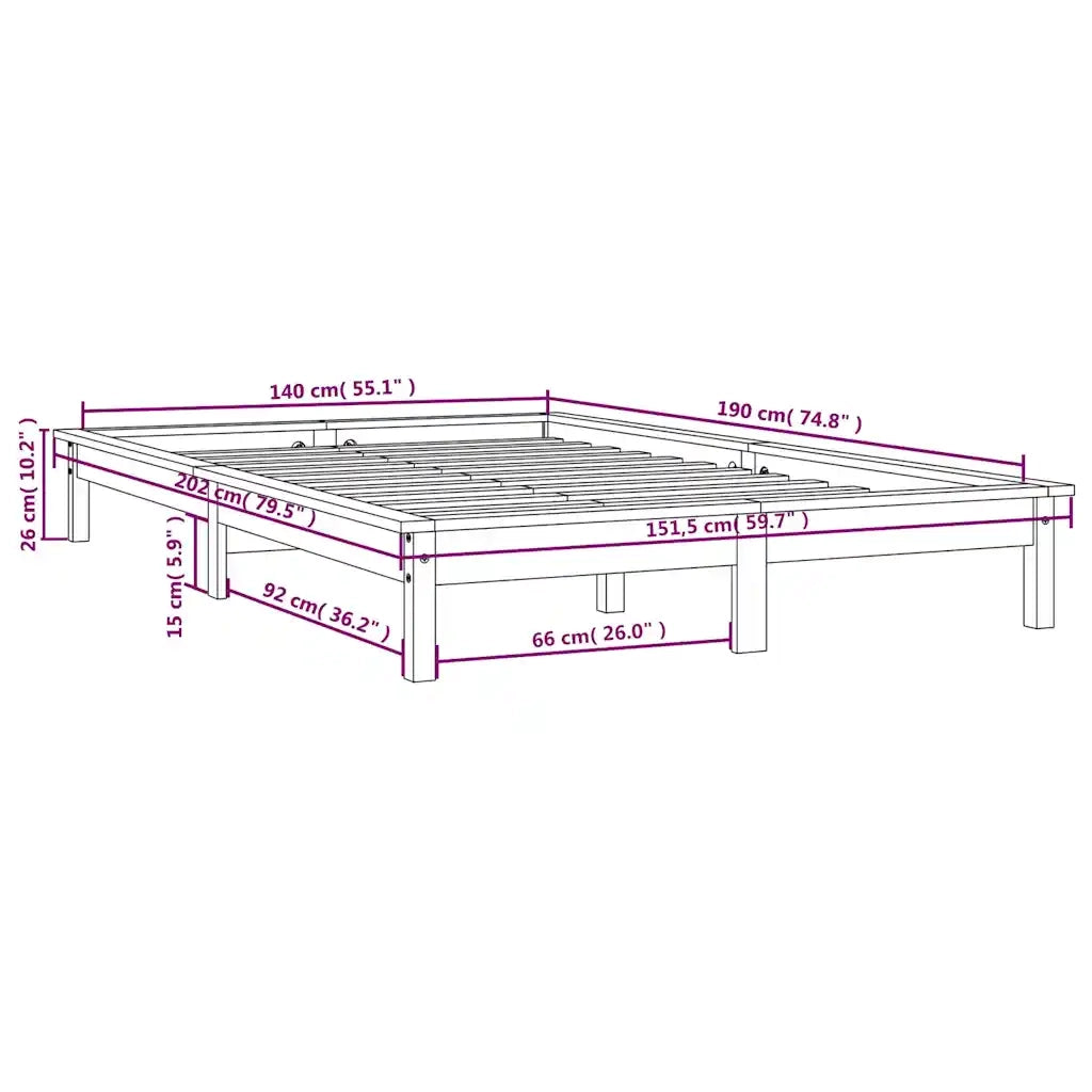 Giroletto Miele 140x190 cm in Legno Massello di Pino cod mxl 61899