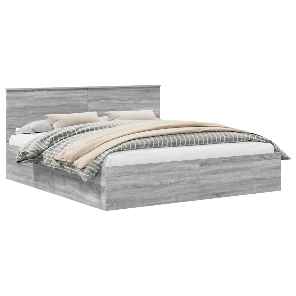 Struttura del letto con testiera Grigio Sonoma 200 x 200 cm 3408639