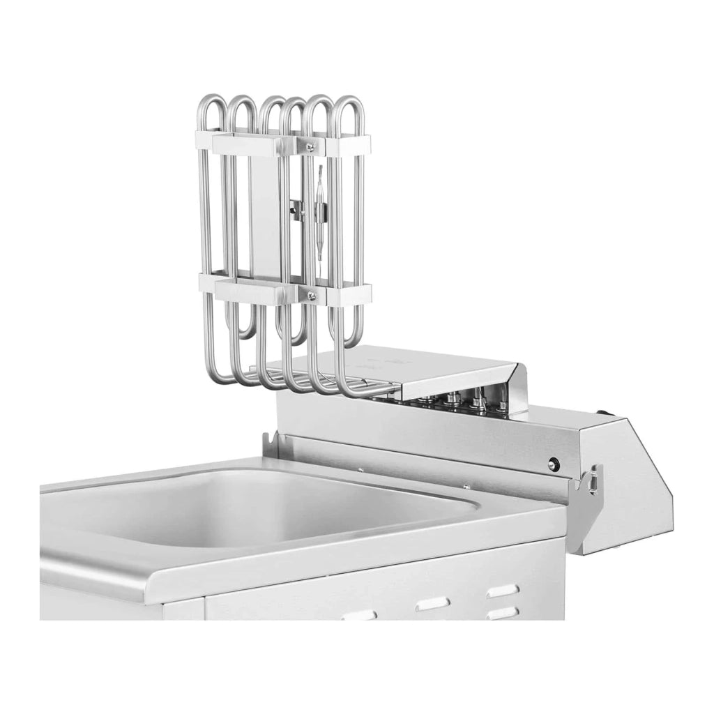 Friggitrice elettrica da 13 litri 5000 watt rubinetto di scarico zona fredda su mobile professionale in acciaio inox 14_0003985