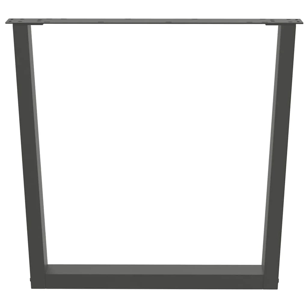 Set di 2 gambe moderne per tavolo da pranzo a forma di V 90 x 72-73,3 cm con piedini regolabili in acciaio antracite 02_0056940