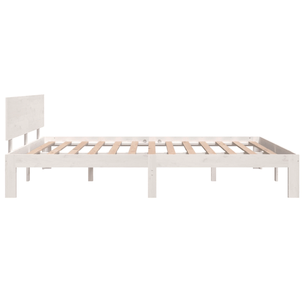 Giroletto-Struttura Letto Bianco in Legno Massello di Pino 160x200 cm 748528