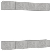 Mobile TV multimediale mensola TV credenza mobile TV sala da pranzo soggiorno camera da letto 4 pezzi 100 x 30 x 30 cm legno ingegnerizzato grigio 02_0028697